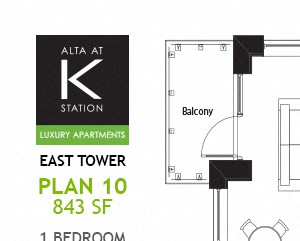 East Tower - 1 Bed - Plan 10 East Tower - 1 Bed - Plan 10